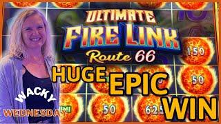 WACKY WEDNESDAY W/ GRETCHEN #22 HIGH LIMIT Ultimate Fire Link Route 66 HANDPAY JACKPOT HUGE EPIC WIN