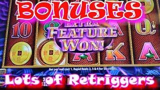 Retriggers Bonuses 5 DRAGONS  RAPIDS Episode 73 $$ Casino Adventures $$