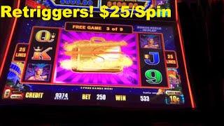 Lightning Link $25 Per Spin Free Bonus with Re-Triggers