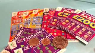 LUCKY LINES...INSTANT GEMS.Scratchcards...100,000 PURPLE...CASH WORD..FAST 200..