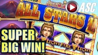 •SUPER BIG WIN!• FIRE LIGHT (ARISTOCRAT'S ALL STARS II) | VOLCANOES!! Slot Machine Bonus