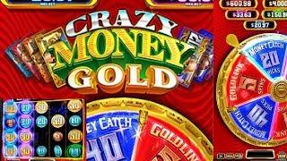 NEW GAME *CRAZY MONEY GOLD* (GOLD LINKS BONUS) MAX BET! WINNING PROGRESSIVES • SlowPokeSlots