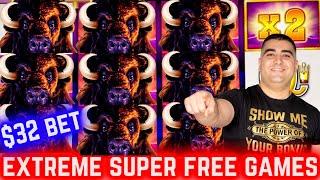 OMG I Won EXTREME SUPER FREE GAMES On High Limit BUFFALO SLOT - $32 A Spin ⋆ Slots ⋆ ! Live Slot Pla