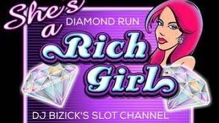 ~*** DIAMOND RUN BONUS!!! ***~ Rich Girl Slot Machine ~ GIMME DIAMONDS!!! • DJ BIZICK'S SLOT CHANNEL
