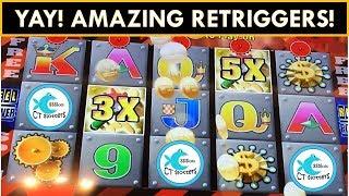 BIG WINS AND RETRIGGERS! Amazing Money Machine Slot Machine and Ultra Reels by Konami BIG WIN!