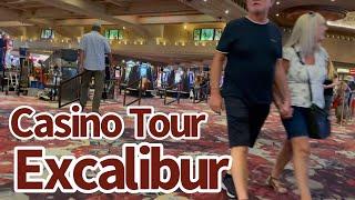 EXCALIBUR Las Vegas Casino and Slots Tour:  The only castle on the VEGAS STRIP with Slot Machines!