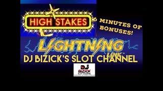$$ NICE WINS $$ 6 MINUTES OF BONUSES ~*** LIGHTNING LINK ***~ High Stakes Slot Machine • DJ BIZICK'S