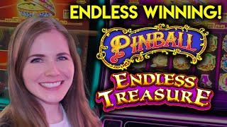 BIG BONUS WIN! $8.80 Spins! Endless Treasure Slot Machine! High Limit Pinball!