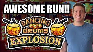 GETTING PAID! Dancing Drums Explosion Slot Machine! Gold Bonus! Great Run!!