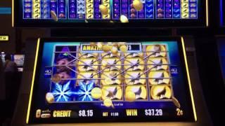SILVERWOLF ~ Nice Win! ~ Slot Machine bonus free spins with retriggers