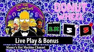 The Simpsons Slot Machine by WMS Live Play and Bonus • mannysslotchannel1