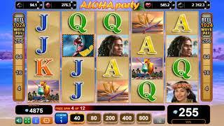 Aloha Party casino slots - 410 win!