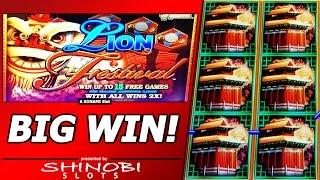 Lion Festival Slot Bonus - Big Win in Free Spins Bonus with 96 Free Games