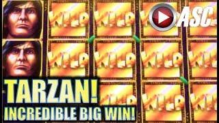 •AMAZING BIG WIN!• TARZAN LORD OF THE JUNGLE & THE NEW SIMPSONS! | Slot Machine Bonus