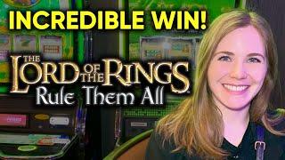 MASSIVE WIN! Lord Of The Rings Rule Them All Slot Machine! I Cannot Believe This Run!!