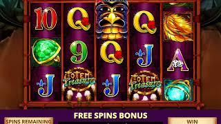 TOTEM TREASURES Video Slot Casino Game with a RETRIGGERED TOTEM TREASURE FREE SPIN BONUS