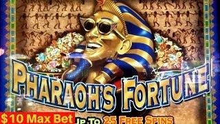 Pharaohs FORTUNE Slot Machine $10 Max Bet Bonuses | Live Slot Play