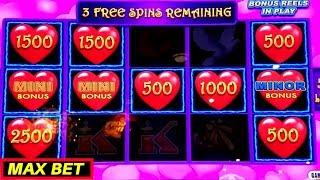 Lightning Link Heart Throb Slot Machine Max Bet BONUSES & Lightning Link Wild Chuco Free Games Won