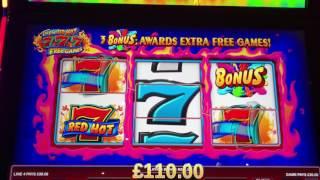Triple red hot 7's live play and bonus at £5 a spin
