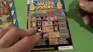 Edge of seat Sunday Scratchcard game..Super7's..WIN-ALL..Payday..CASH VAULT..