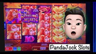 Sizzling Hearts ⋆ Slots ⋆ This retriggered so many times I lost count! BIG win on freeplay!