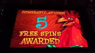 Red Rooster Slot Bonus $0.10 Denom $20 High Limit non-hand pay
