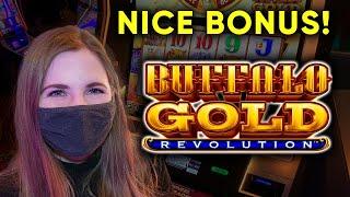 NICE BONUS! Buffalo Gold Revolution Slot Machine!
