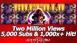 Two Million Views...5,000 Subs...and a 1,000x+ Mega Big Line Hit in Buffalo Slot!!!