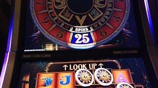 WMS' Montezuma Slot Machine, Big Win, 25+ Free Spins Bonus