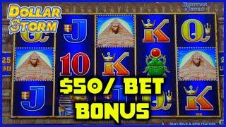 HIGH LIMIT Dollar Storm Egyptian Jewels⋆ Slots ⋆️ $50 SPIN BONUS ROUND Slot Machine Casino