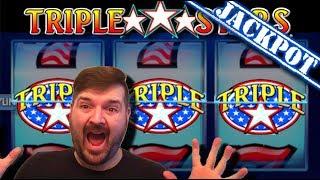 $10,000.00 JACKPOT HAND PAY! •TRIPLE•TRIPLE•TRIPLE•!!! Triple Stars Slot Machine LOVES SDGuy1234