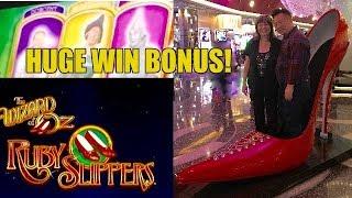 HUGE WIN! RUBY SLIPPERS SLOT MACHINE BONUS