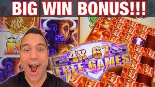 BUFFALO DIAMOND 77 FREE GAMES @ 4X!!! • • •| ZEUS HUGE BONUS WIN •