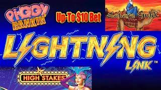 ALL LIGHTNING LINK GAMES up-to $10 BET BONUS | HIGH STAKES - SAHARA GOLD SLOT MACHINE