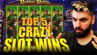 TOP 5 CRAZY SLOT WINS | ONLY THE BEST MOMENTS #1