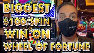 $100 a SPIN ⋆ Slots ⋆ DOUBLE BONUS on Wheel of Fortune - My BIGGEST WIN on it!