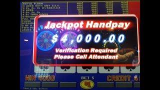 ROYAL FLUSH $4,000.00 Jackpot@ Caesar's Las Vegas~Triple Double Bonus Poker~(10-30-17)