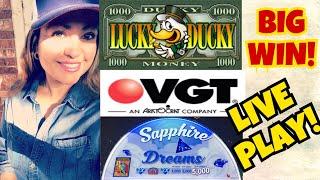 VGT LUCKY DUCKY | SAPPHIRE DREAMS $3 & $5 MAX BET | BIG WIN!