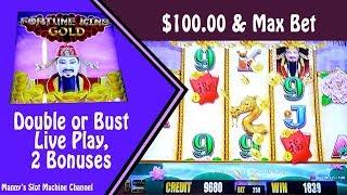 (Double or Bust) Fortune King Gold by Aristocrat Live Play and 2 Bonuses on Max Bet at Barona Casino