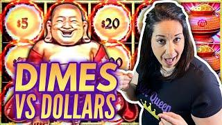DIMES or DOLLARS ?? Which will GIVE US A BIG WIN almost HANDPAY !?