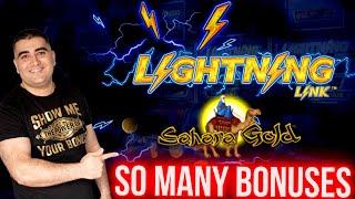 So Many BONUSES On High Limit Lightning Link Slot Machine