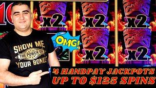 Up To $125 A Spin Lightning Link Slot Play & 4 HANDPAY JACKPOTS - Huge High Limit Slot Play In Vegas