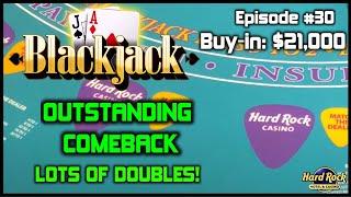 BLACKJACK #30 $21K BUY-IN SESSION W/ $500 - $2000 HANDS Epic Comeback With Lots of Doubles