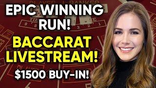 EPIC WIN! AMAZING PLAYER RUN! LIVE: Baccarat!! $1500 Buy-in!! ⋆ Slots ⋆⋆ Slots ⋆
