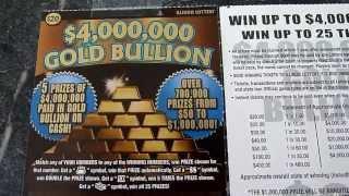 "$4,000,000 Gold Bullion" Instant Scratch Off Lottery Ticket