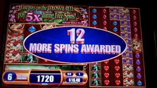 Forbidden Dragons Slot Machine Bonus + 2 Retriggers - Colossal Reels Feature - 28 Free Spins Win