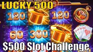 •LUCKY 500•New Series $500 Slot Challenge Live Play•HOLD ONTO YOUR HAT Slot (SG) HIGH LIMIT•
