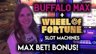 Trying The NEW Buffalo MAX and WINNING on Wheel of Fortune Slot Machine!