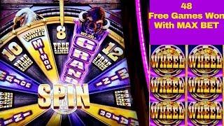Buffalo Grand Slot Machine 48 Free Games Won With $3.75 MAX BET | Live Aristocrat Slot Play