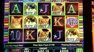 BIG WIN! Kitty Glitter Slot Machine Bonus Retrigger FULL